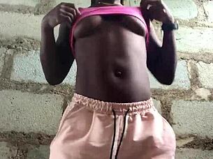 This crazy woman strip teases until she's completely naked