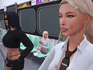 Trans Mistress Seduces Stepdaughter for Intense Subway Sex in Hentai