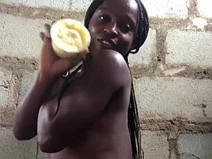 This crazy woman strip teases until she's completely naked