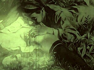 Vintage erotic illustration of asian cartoon