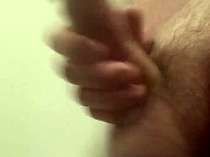 Horny employee masturbates at work, risking a cumshot in the office