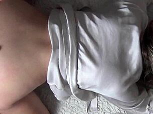 Blonde housewife blows hubby while fucked by friend