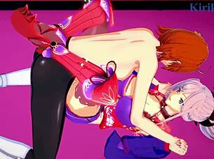 Miyamoto musashi and semiramis and ritsuka fujimaru gudako intense futanari sex - fate grand order hentai