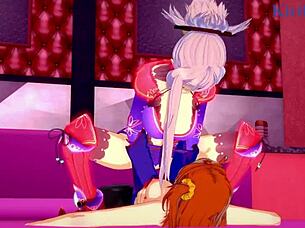 Miyamoto musashi and semiramis and ritsuka fujimaru gudako intense futanari sex - fate grand order hentai