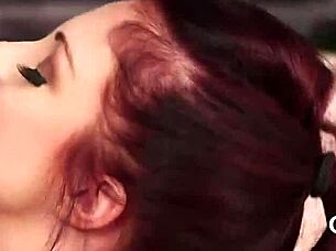 Naughty idol gets cumshot on her face, swallowing all the juice in blowbang