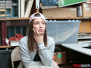 i caught tiny teen stealing and she gave blowjob