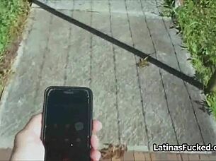 Hot latina amateur picked up on street for hardcore blowjob and fucking