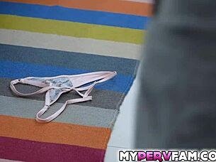 Stepson Spies On Stepmom Anissa Kate Masturbating, Jerks With Her Soiled Panties!