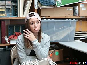 i caught tiny teen stealing and she gave blowjob