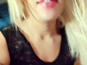 The gorgeous t girl, horny and adorable, slobs on the knob in sucking.