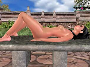 Cute Indian girl masturbates with carrot in 3D cartoon hentai.