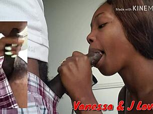 i'm watching this hot black chick with big tits get bareback creampie.