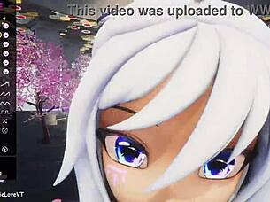 pov blowjob from hentai vtuber elfie love
