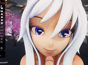 pov blowjob from hentai vtuber elfie love