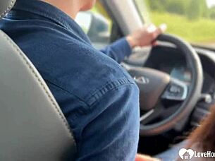 Uber Driver Joins Boyfriend in Intense Threesome Fucking