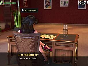 beautiful model in fashionbusiness demonstrates work, turning into hentai fun