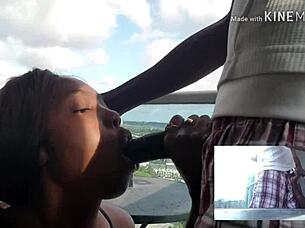 i'm watching this hot black chick with big tits get bareback creampie.