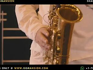 blonde babe gives blowjob to black-haired one with dildo