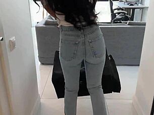 naughty delivery girl roughly handles package and invites rough pussy fucking with big cock