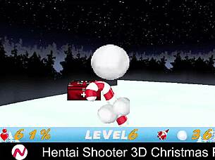 في حفلة الكريسماس لعبة هينتاي التصويب ببزاز كبيرة ووحوش