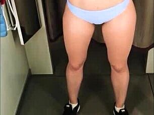 Perfect body girl in fitting room compilation