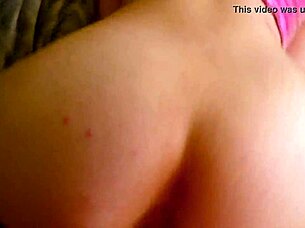 Intense Cumshot On Brunette Teen's Big Ass.
