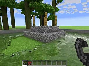 realistic minecraft asmr with satisfying lava and destruction