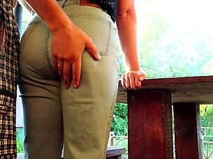 Outdoor adventure with big ass milf and friends