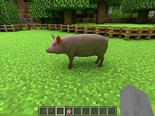 realistic minecraft asmr with satisfying lava and destruction