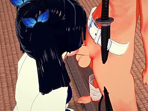 Aoi Kanzaki sucks and fucks Tanjiro in this demon slayer hentai!