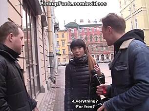 Hot Amateur Girl Fucks Two Studs!