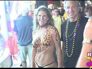 Slutty Street Flashing At Fantasy Fest