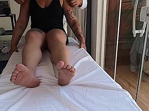 hey, watch this real video of a married woman getting touched during tantric massage by the therapist