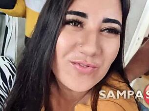 Latina pornstar natty gets anal creampie from marquesxxx while regina rizzi films in bisexual threesome