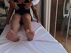 hey, watch this real video of a married woman getting touched during tantric massage by the therapist
