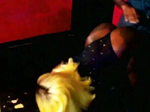 Alphonzo layz fucks ebony stripper in club, ripping clothes for big black cock action.