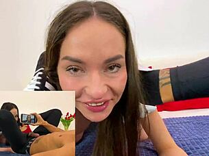 Nataly Gold gives pov blowjob to Devils Kos, cum in mouth hard fuck