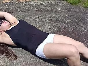 Latina sister-in-law seduces lovers in forest