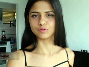 My horny stepsister collects my semen in a glass and swallows it later.