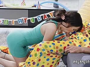 Horny housewife rides clown's hard cock in reality scene with blowjob and hardcore action