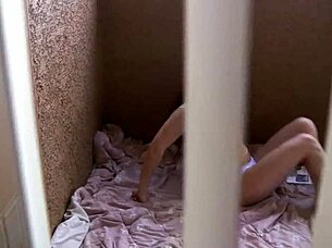 Young brunette alone at home