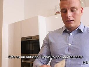 Sexy czech wife shows sexual skills in tight dress and lingerie, feeling watched and desired