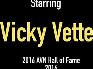 horny blonde vicky vette gets her wet pussy drilled with a big dildo