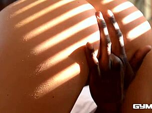 ultra fit nympho jasmine jae fucked in interracial training session