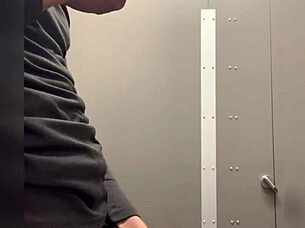 Guy jerks off in Home Depot bathroom publicly