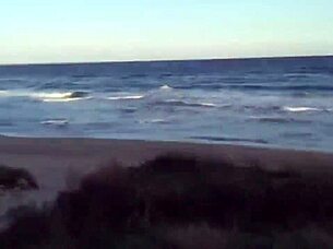 I passed the dick in her ass on the sand, but made some errors in outdoor voyeur sex.