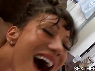 Hey, Ava Devine with large boobs gets slammed by a huge black dick!