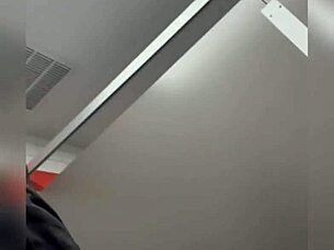 Guy jerks off in Home Depot bathroom publicly