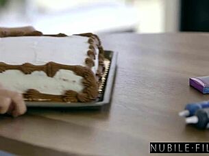 Nubilefilms - girlfriend cheats and squirts on cock in quickie