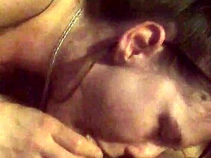 old slut gets sloppy deepthroat face fucking with cum